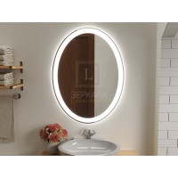 Зеркало овальное с подсветкой и подогревом для ванной комнаты Амелия
